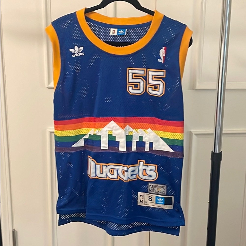 Adidas Nuggets Mutumbo Road knit Jersey with Rainbow Design